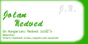 jolan medved business card